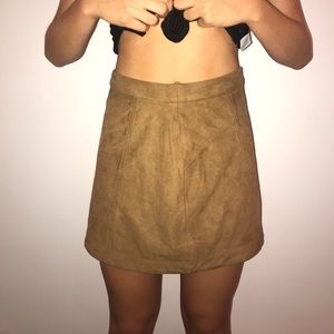 Suede tan skirt
